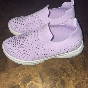 Purple Diamond slip on sneakers